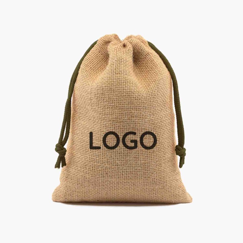 Jute bag with colorful strings