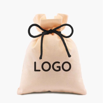 Personalized fabric bag with colorful strings